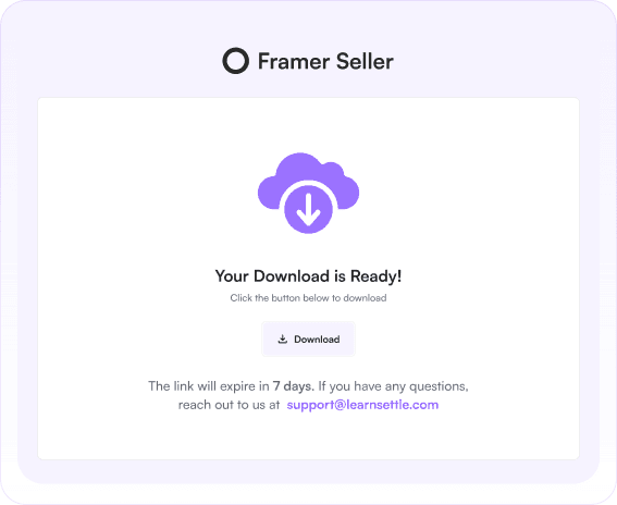 Digital product download ready screen